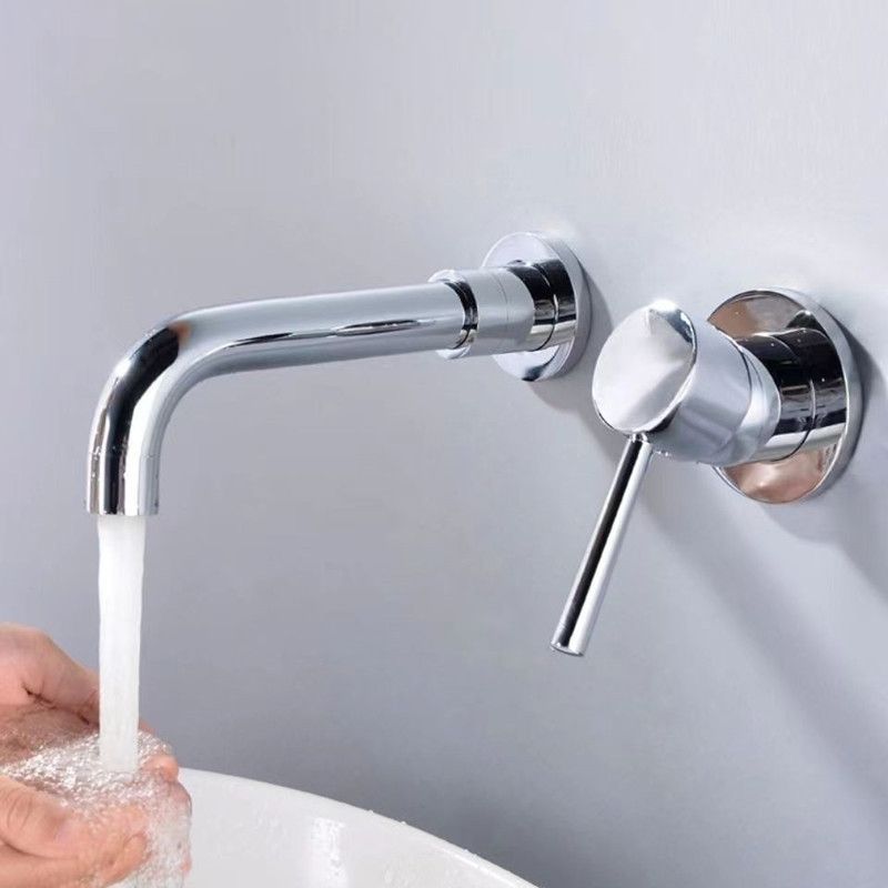 Lisslune | Modern 1 or 2 Handle Bathroom Sink Faucet Round Wall Mounted Bathroom Faucet.