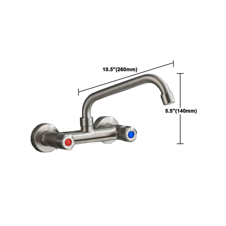 Lisslune | Round 2-Handle Bathroom Faucet Single Hole Wall Mounted Bathroom Faucet