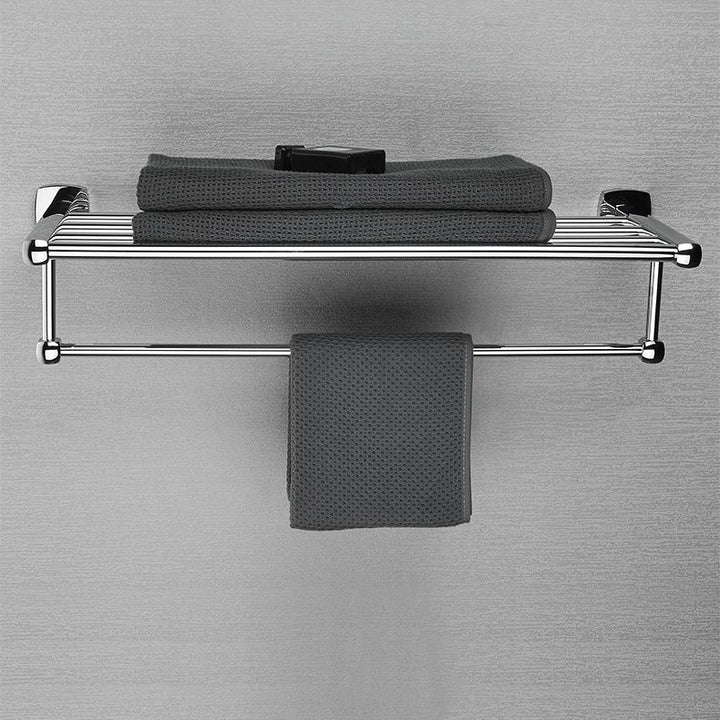 Lisslune | Polished Chrome Modernism Bathroom Accessory Set Bath Shelf / Towel Bar / Bathrobe Hook Included