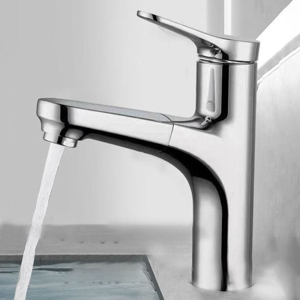 Lisslune | Contemporary Bath Faucet Brass Lever Handle Pull-Out Sink Faucet