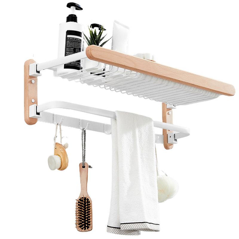 Lisslune | White 7-piece bathroom accessory set wood and metal bath set