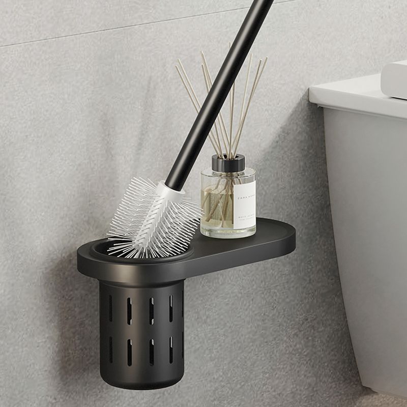 Lisslune | Contemporary bathroom accessory set with black surface and bath shelf/towel bar