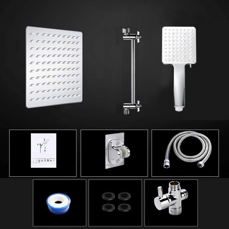 Lisslune | Pull down Dual Shower Head Square High Arch Shower Head Combo in Chrome