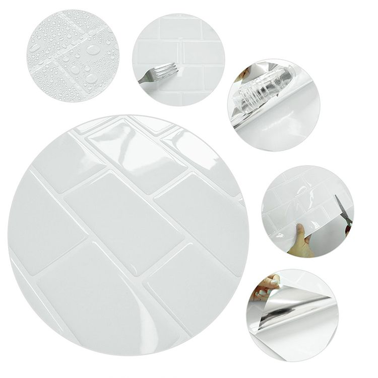 Lisslune | Plastic Peel & Stick Subway Tile Square Peel and Stick Back Wall Tile