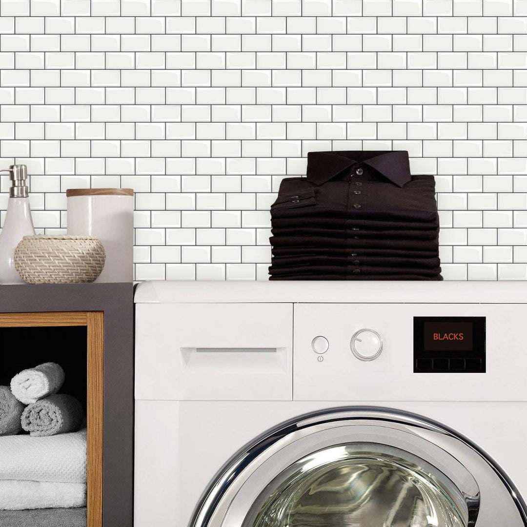 Lisslune | 12"x 12" Resin Mosaic Tiles Square Self-Adhesive Tiles for Backsplash & Wall Tile