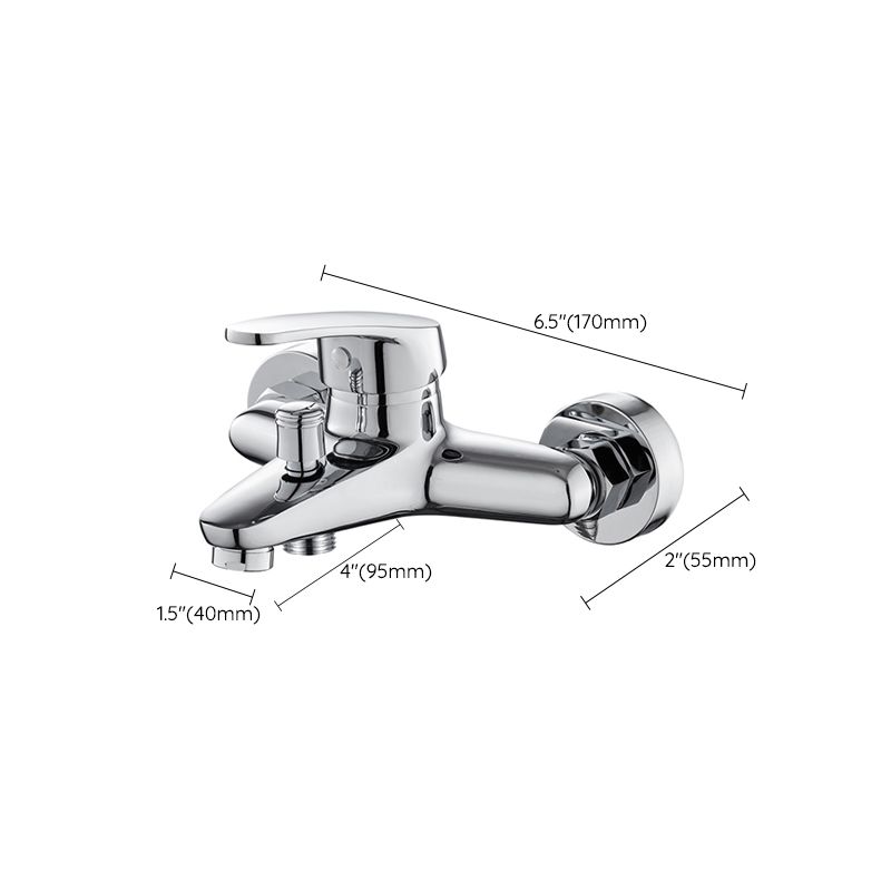 Lisslune | Single Lever Bath Mixer 2 Holes Wall Mounted Hand Shower Low Arc Tub Filler