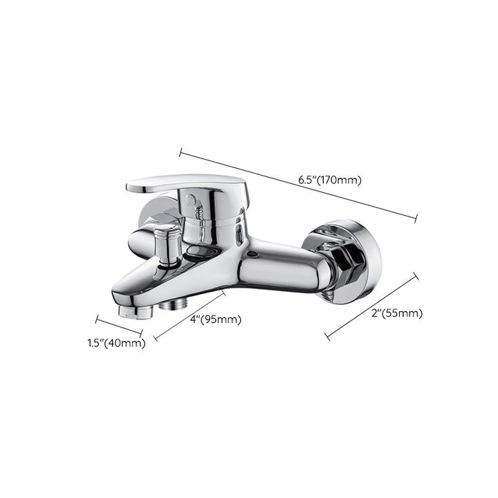 Lisslune | Single Lever Bath Mixer 2 Holes Wall Mounted Hand Shower Low Arc Tub Filler