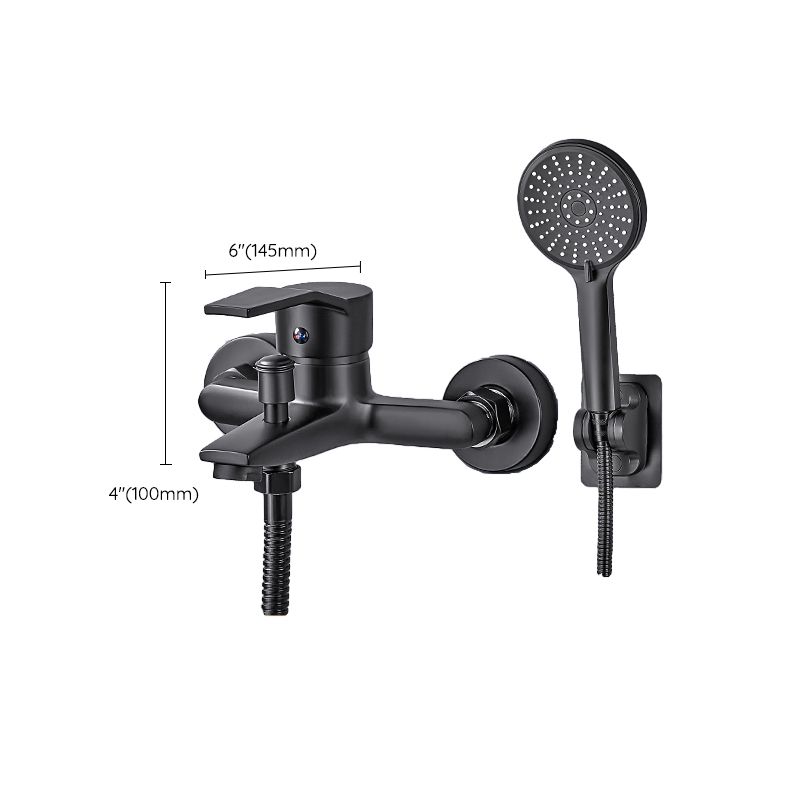 Lisslune | Wall-mounted fixed bathtub faucet lever handle with hand shower