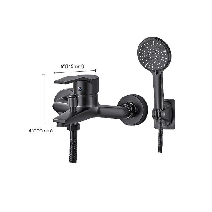 Lisslune | Wall-mounted fixed bathtub faucet lever handle with hand shower