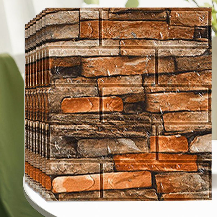 Lisslune | Country House Wall Shelf 3D Brick Living Room Wall Panel Set of 2