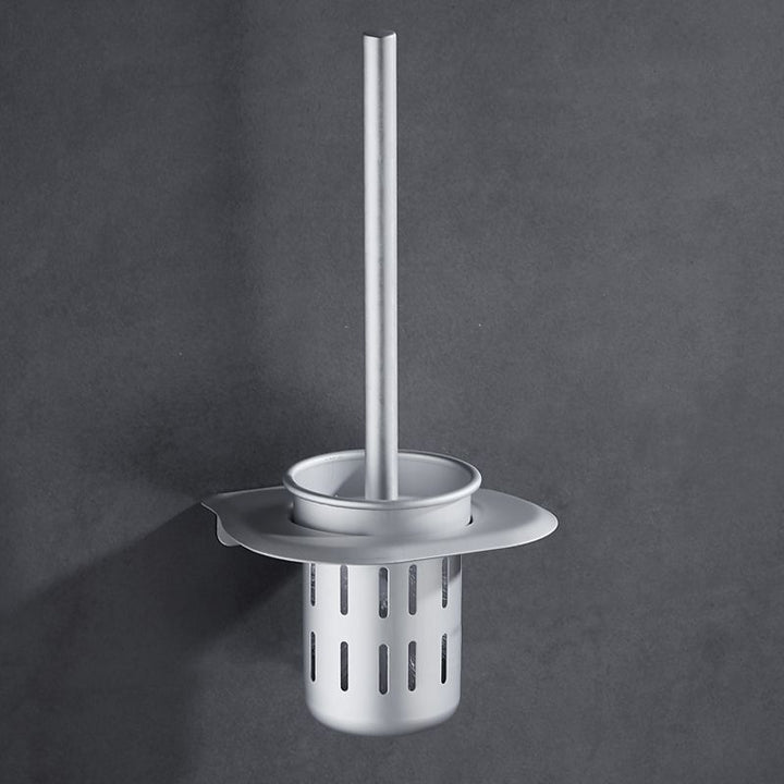 Lisslune | Silver Modern Bathroom Accessory Set with Bath Shelf/Towel Holder & Bathrobe Hook