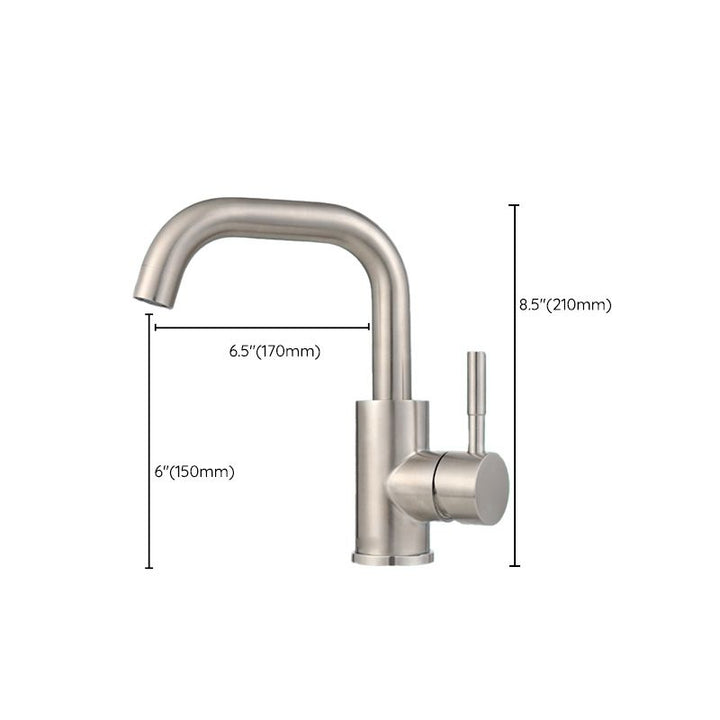 Lisslune | Swivel Spout Bathroom Faucet Contemporary Design Vessel Faucet with Stainless Steel