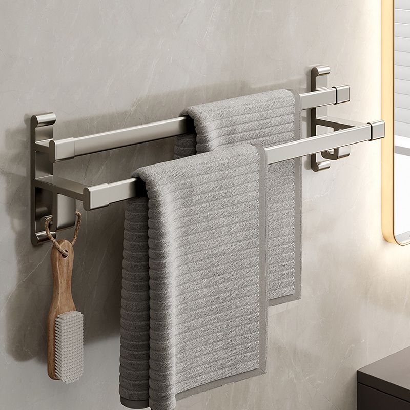 Lisslune | Gray Bathroom Accessory Set Contemporary Style Aluminum Towel Bar