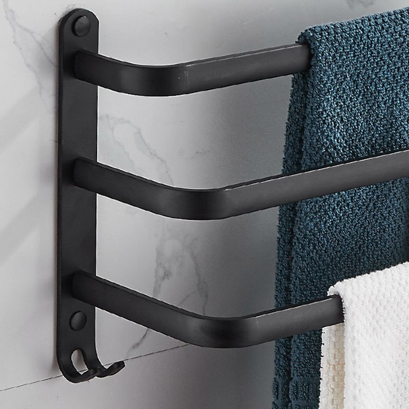 Lisslune | Modern black aluminum bathroom accessory set towel bar bathroom fittings