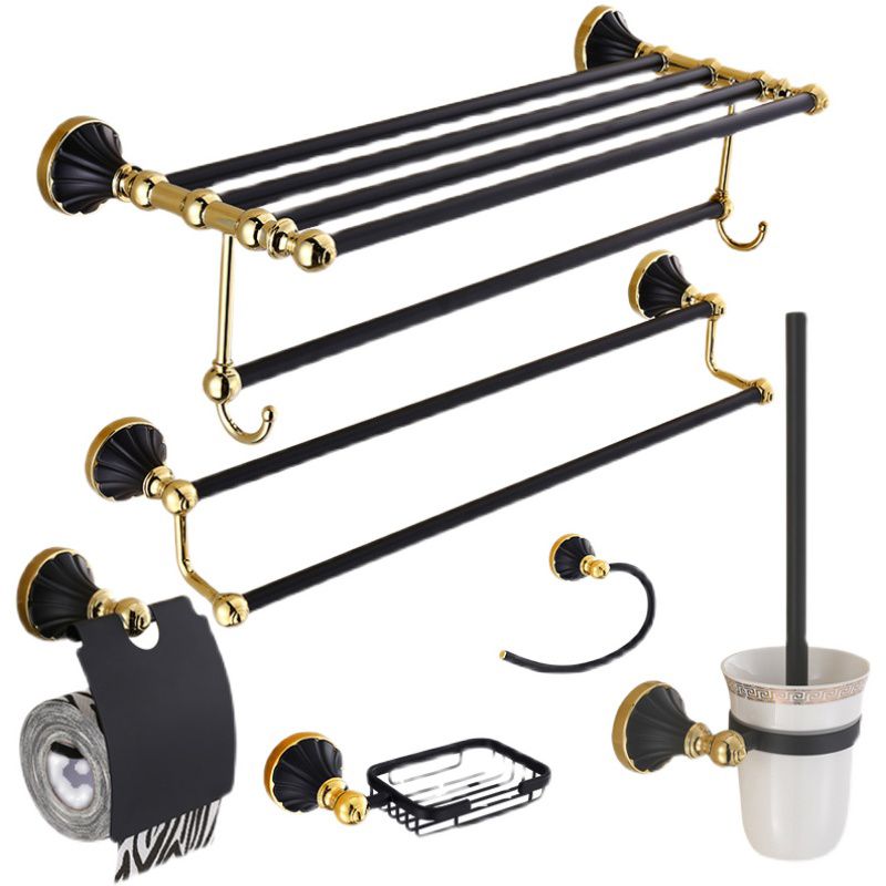 Lisslune | Traditional Bathroom Accessories Set Towel Bar Bathroom Shelf Black Bathroom Accessories Set