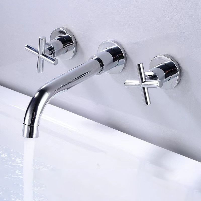 Lisslune | Modern 1 or 2 Handle Bathroom Sink Faucet Round Wall Mounted Bathroom Faucet.