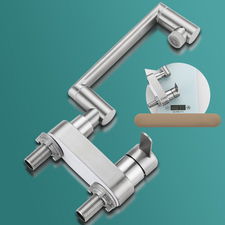 Lisslune | 2 holes sink faucet swivel stainless steel single handle central mount faucet