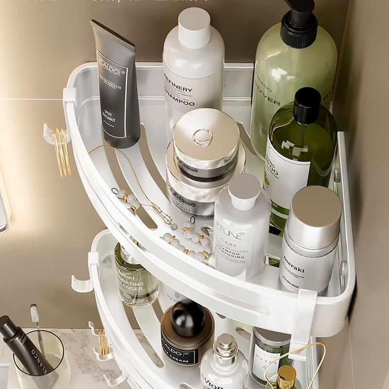 Lisslune | Modern white finish bathroom shelf rectangular & triangle bathroom hardware set