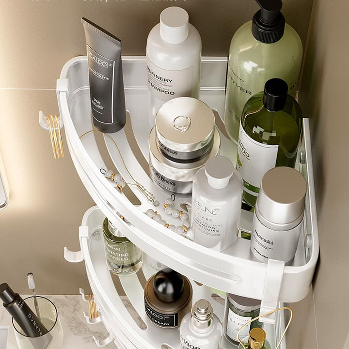 Lisslune | Modern white finish bathroom shelf rectangular & triangle bathroom hardware set
