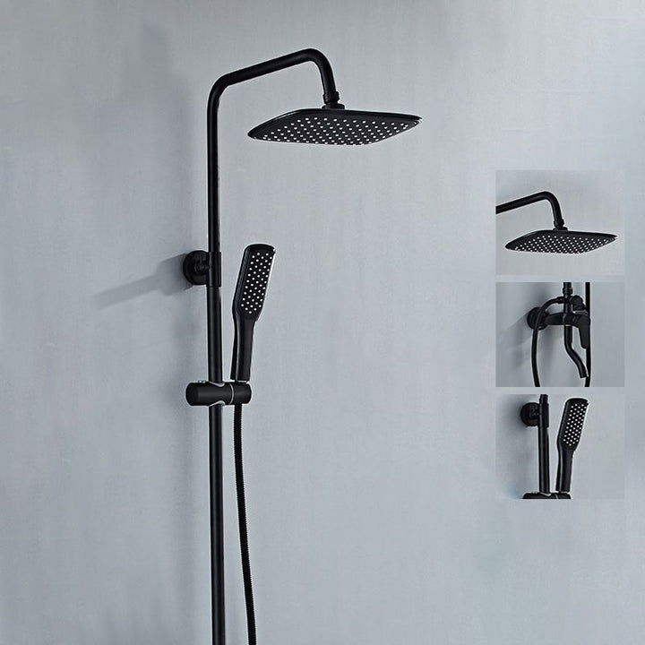 Lisslune | Modern adjustable water flow shower faucet shower arm shower system on the wall