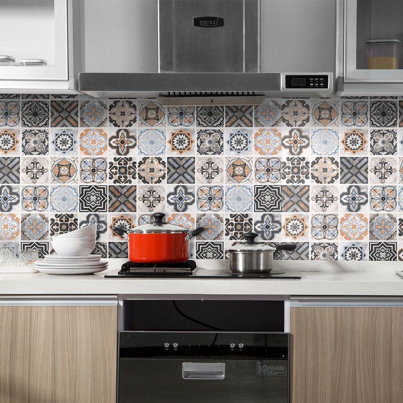 Lisslune | Square Grid Peel and Stick Tile PVC Mosaic Tile for Kitchen Backsplash