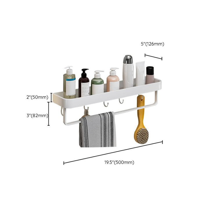 Lisslune | Contemporary Bathroom Accessory Set Metal Bathroom Shelf in White
