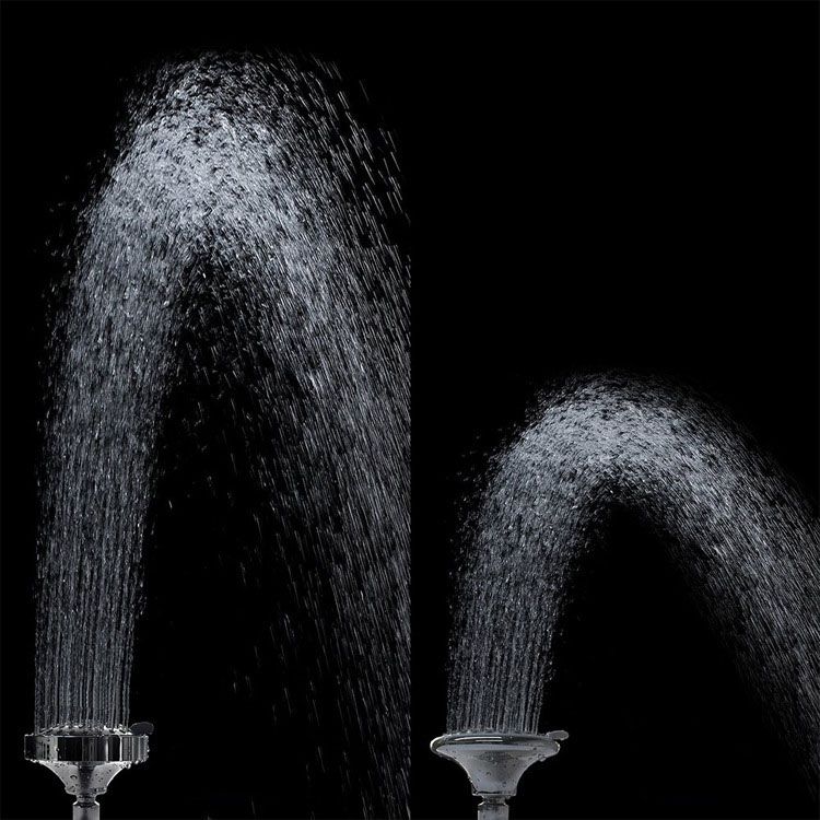 Lisslune | Modern Standard 5 Settings Shower Head Round Metal Adjustable Spray Pattern Shower Head