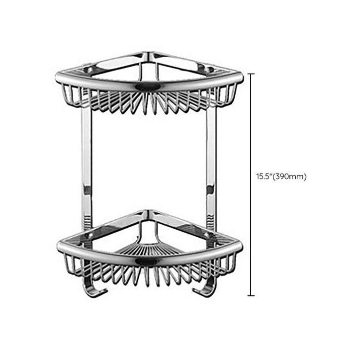 Lisslune | Polished Chrome Modern Bathroom Accessory Set Silver Towel Holder/Bath Shelf