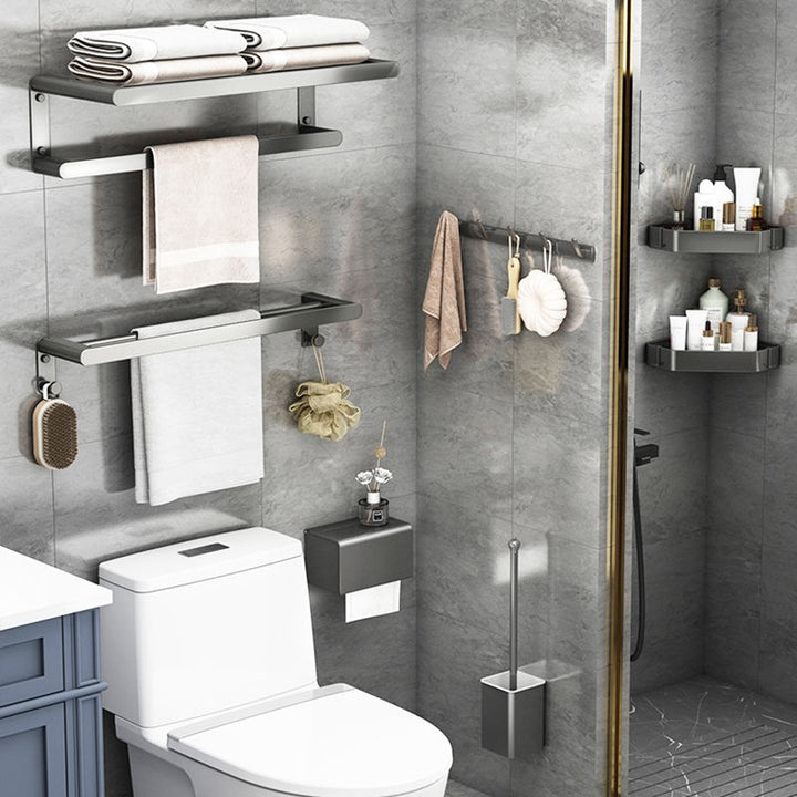 Lisslune | Matte Gray Bathroom Hardware Set Modern Bathroom Accessories Set