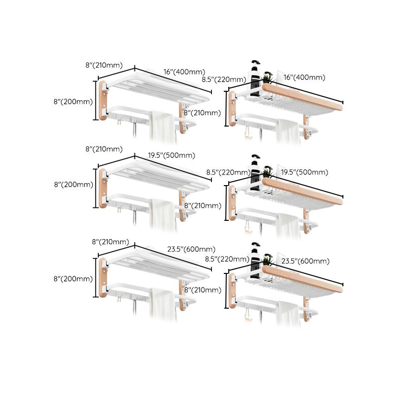 Lisslune | White 7-piece bathroom accessory set wood and metal bath set