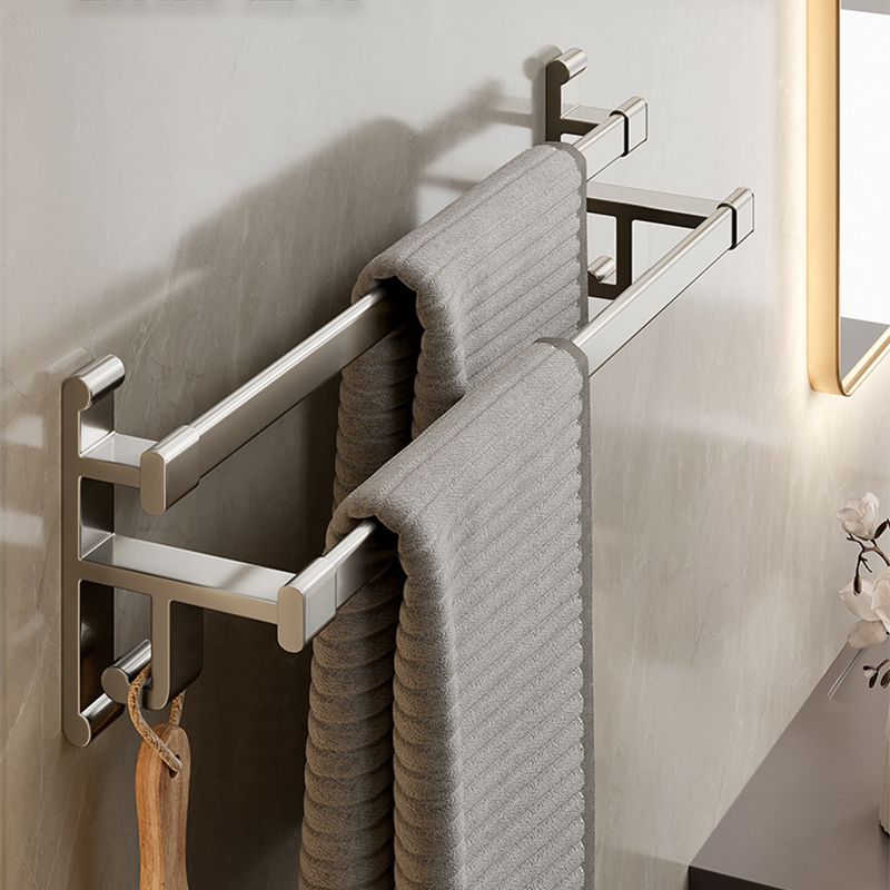 Lisslune | Gray Bathroom Accessory Set Contemporary Style Aluminum Towel Bar