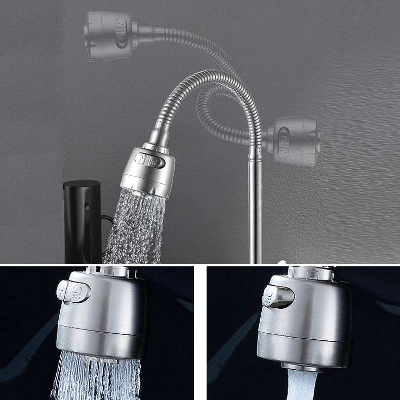 Lisslune | Modern Bridge Water Faucet 304 Stainless Steel Knob Handle Swivel Spout Wall Mounted Faucet