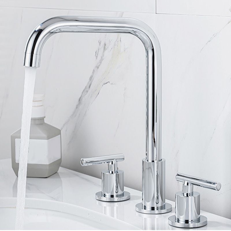 Lisslune | Modern 2-Handle Bathroom Sink Faucet 3-Hole Widespread Bathroom Faucet