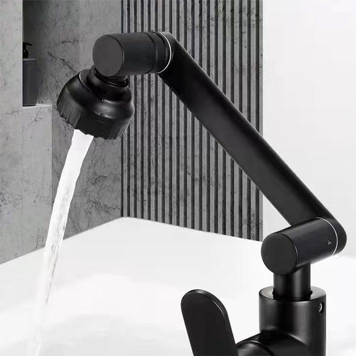 Lisslune | Modern sink faucet stainless steel lever handles swivel spout sink faucet