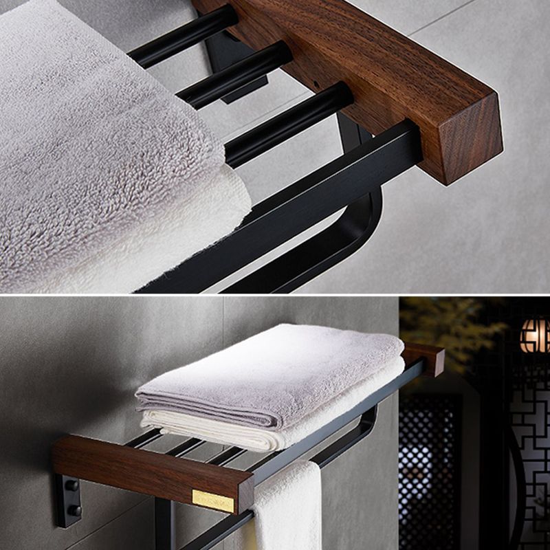 Lisslune | Metal Bathroom Accessories Set Walnut Brown Bathroom Accessories Set