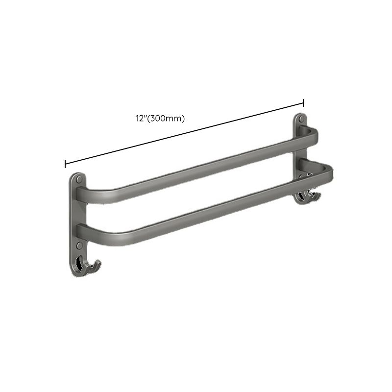 Lisslune | 2-piece modern bathroom accessory set in matte grey aluminum towel rail