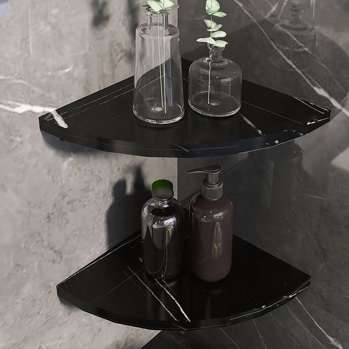 Lisslune | 3-piece modern bathroom accessory set marble and metal bathroom shelf
