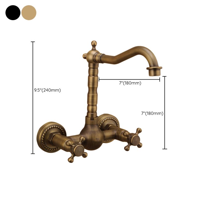 Lisslune | Traditional Wall-Mounted Copper Clawfoot Bathtub Faucet Trim Low Arc Clawfoot Bathtub Faucet