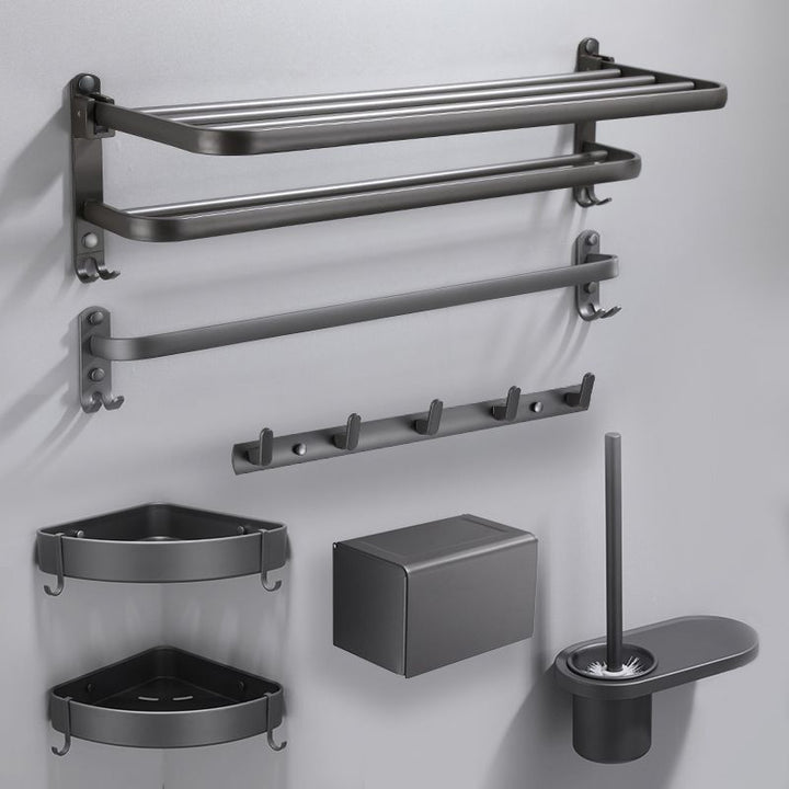 Lisslune | Modern Bathroom Fixture Set Towel Bar Gray Bathroom Shelf Bathroom Set