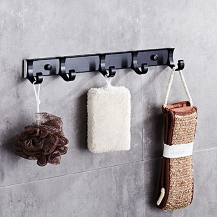 Skorter | Modern 5/6-piece bathroom accessory set with bathroom shelf/robe hooks/towel bar