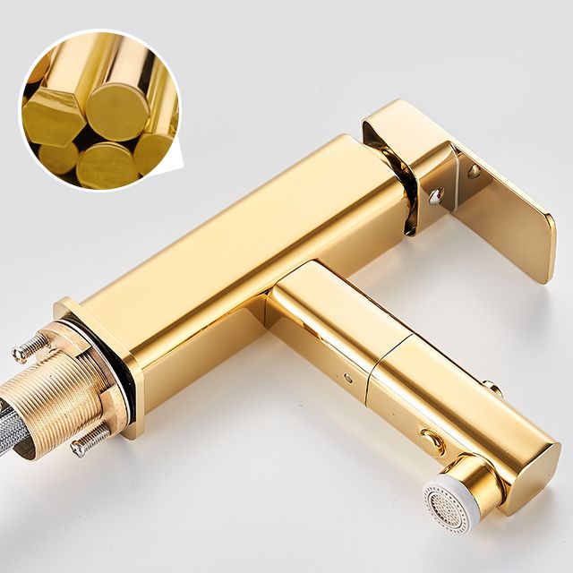 Lisslune | Luxury Extendable Basin Faucet Cubic Low Arc Vanity Faucet