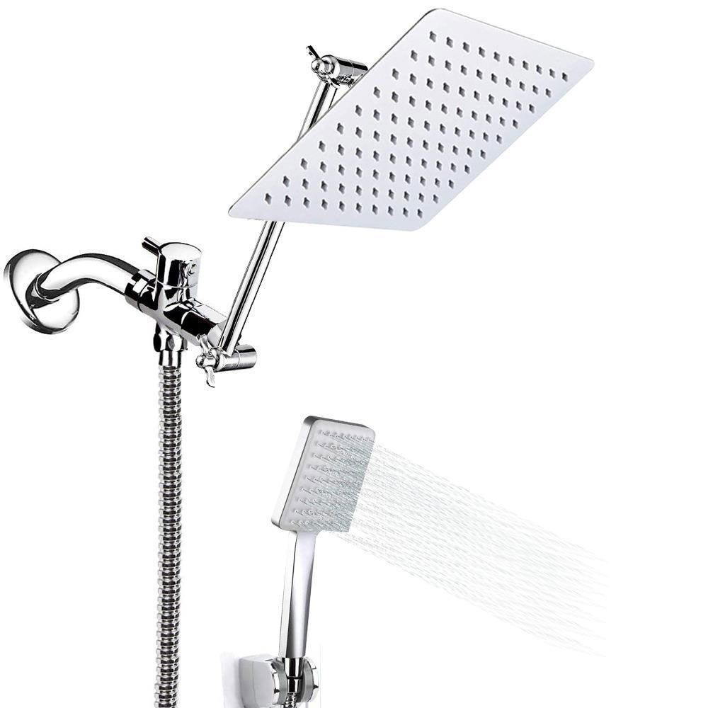 Lisslune | Contemporary Shower Head Combination Polished Stainless Steel Wall-Mounted Shower Head