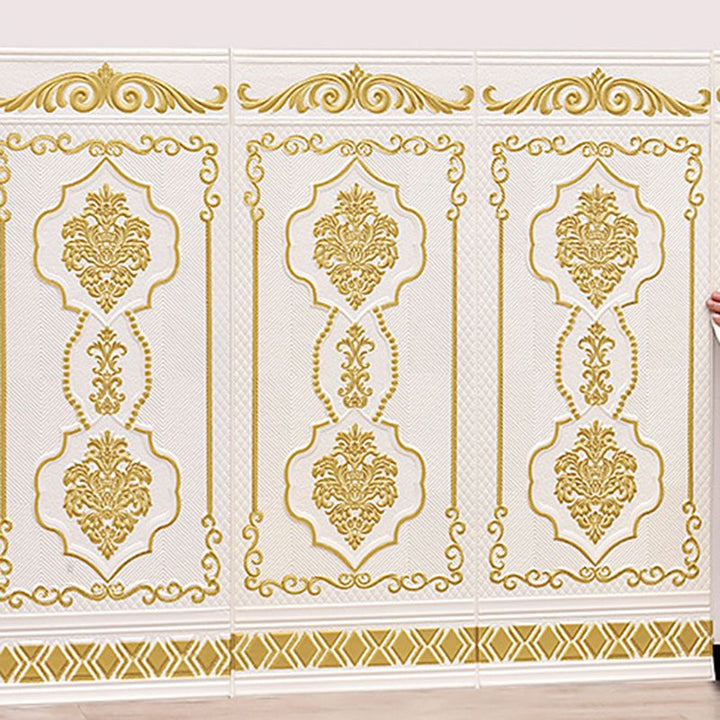 Lisslune | 3D embossed wall panel Glam style waterproof wall panel for the living room
