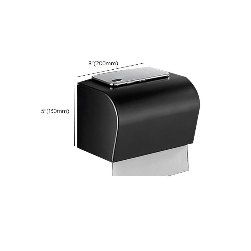 Lisslune | Matt Black 5-piece Modern Bathroom Accessory Set with Shelf/Tower Bar & Paper Holder
