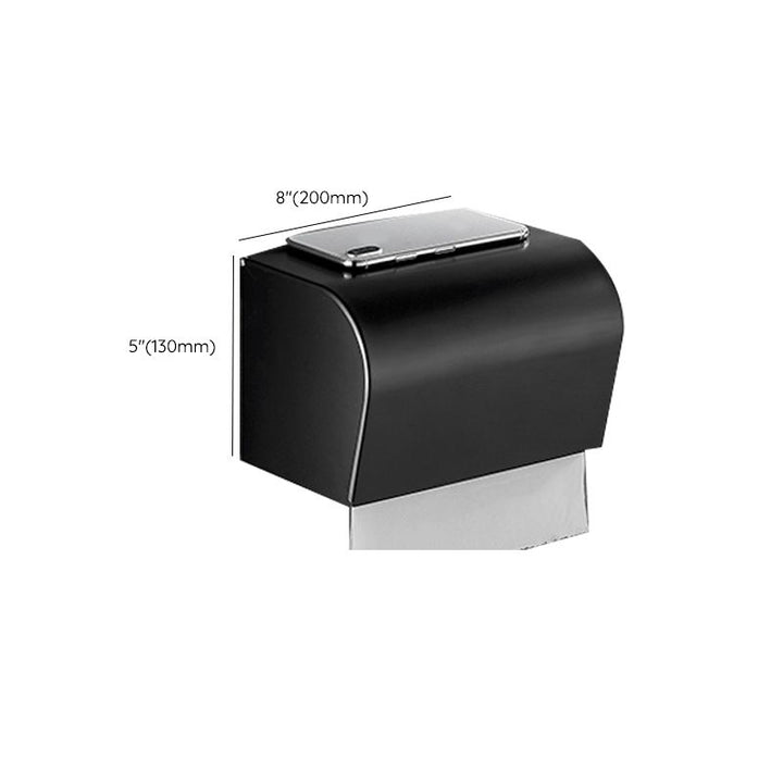 Lisslune | Matt Black 5-piece Modern Bathroom Accessory Set with Shelf/Tower Bar & Paper Holder