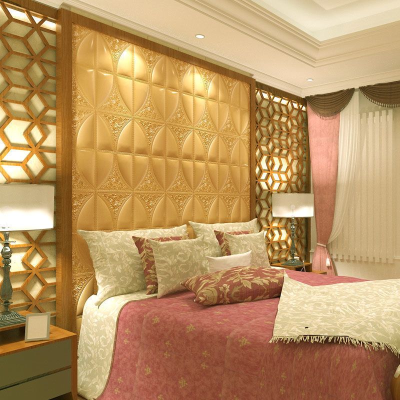 Lisslune | Modern Style Plastic Wall Panel Living Room Peel and Stick 3D Wall Covering