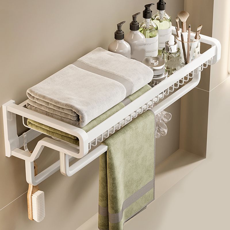 Lisslune | Contemporary bathroom accessory set made of matte stainless steel-aluminum with bathrobe hooks/bath shelf