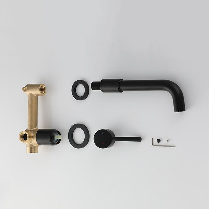 Lisslune | Industrial Wall-Mounted Bathroom Faucet 2-Hole Swivel Spout Sink Faucet