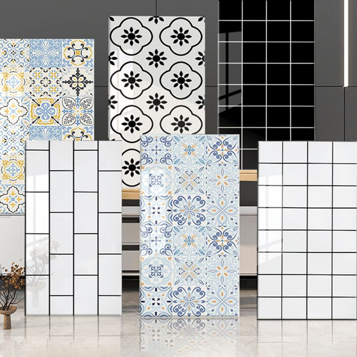 Lisslune | PVC Peel and Stick Tile 12" x 23" Rectangular Grid Waterproof Peel and Stick Tiles 10 Pack