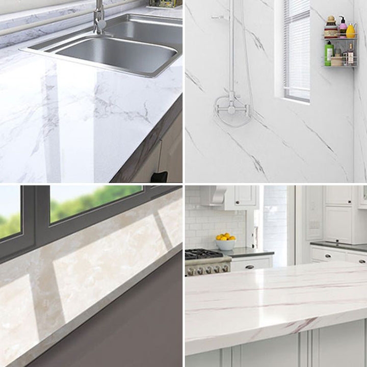 Lisslune | Marble Texture Scratch Resistant Tile PVC Single Peel & Stick Tile for Bathroom Backsplash